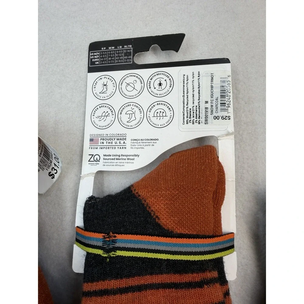Smartwool 3 Pairs Snowboard Iguchi Pattern Over The Calf Socks Size Medium NEW